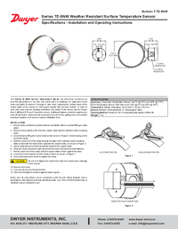 Thumbnail of document Manual - TE-SNW - Weather Resistant Surface Temperature Sensor